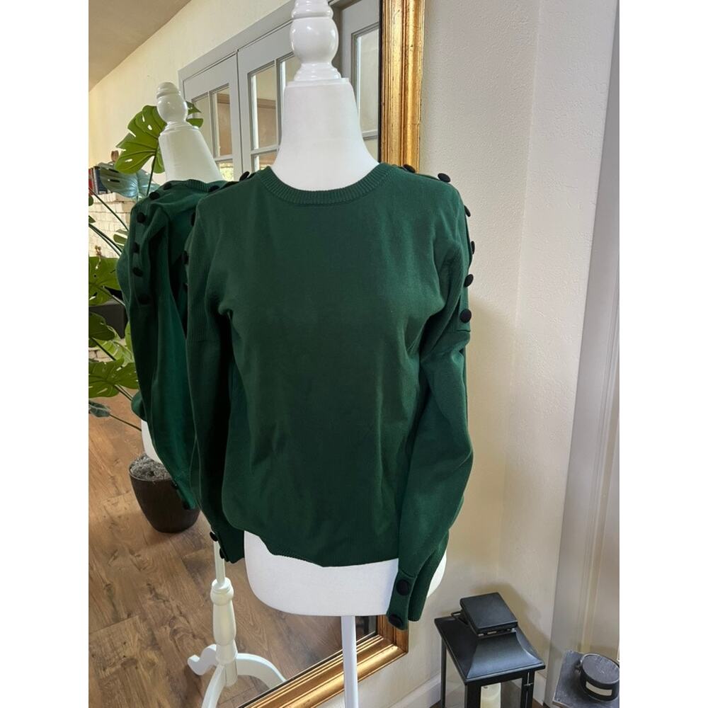 KARL LARGERFIELD Women's Green Button up Sweater Size Medium